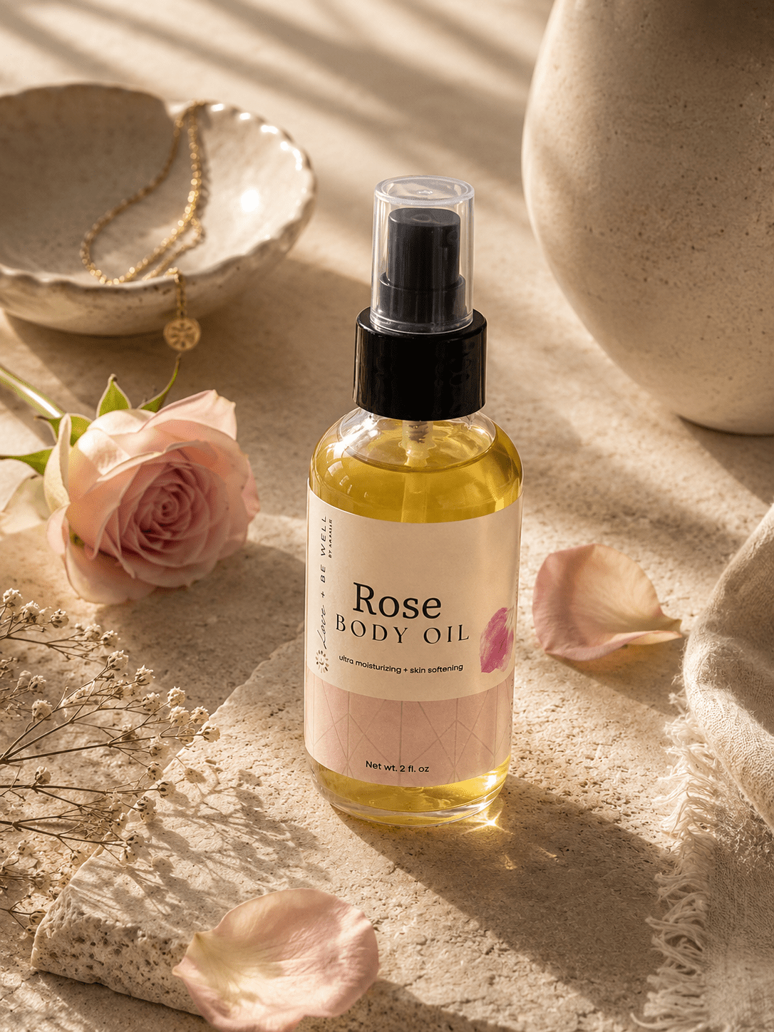 Natural Body Oil Elixir - Rose - Be Well Company