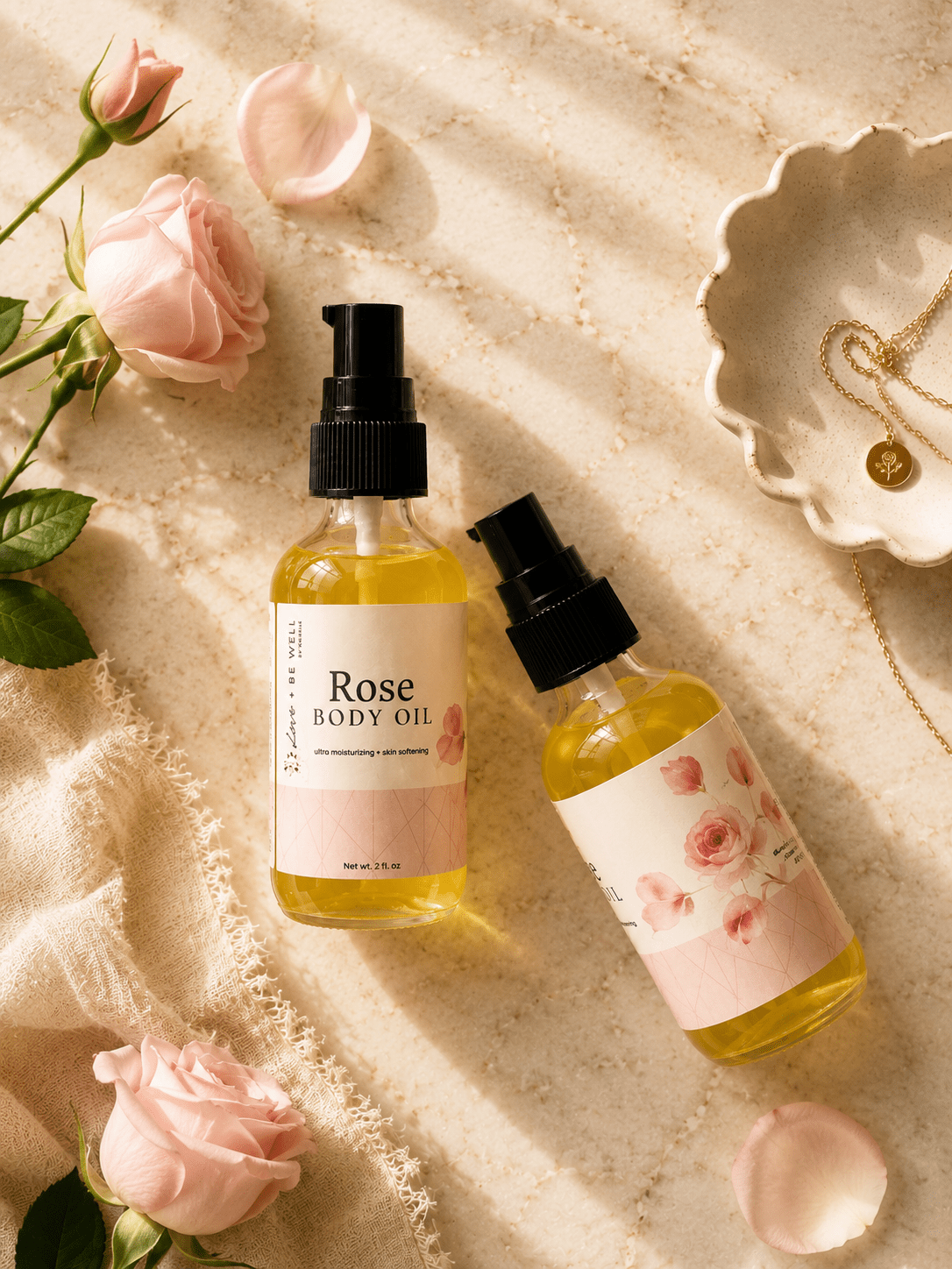Natural Body Oil Elixir - Rose - Be Well Company