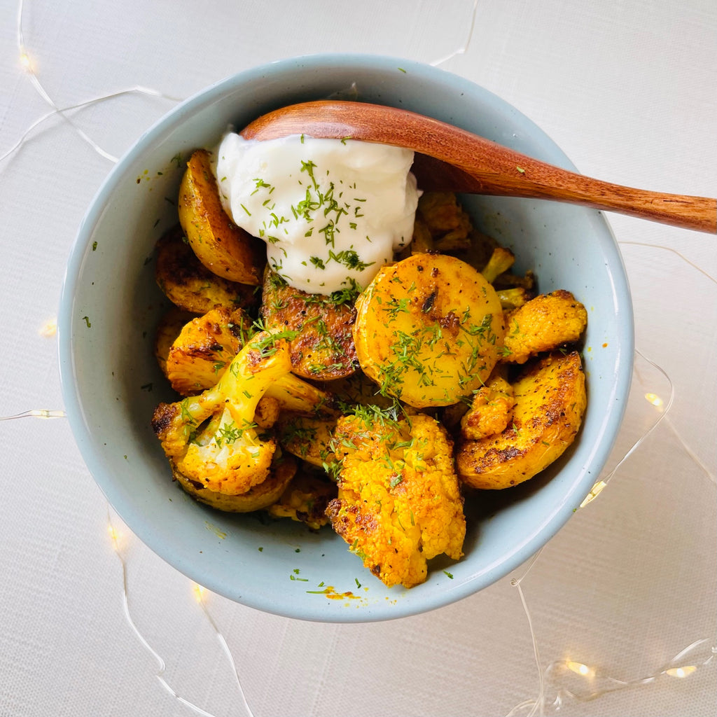Roasted Turmeric Cauliflower + Potatoes