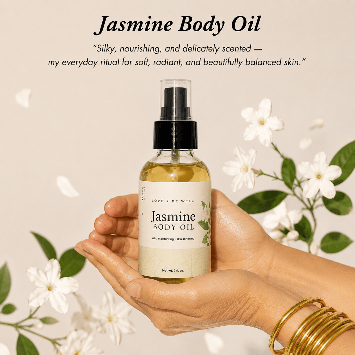 Natural Body Oil Elixir - Jasmine - Be Well Company